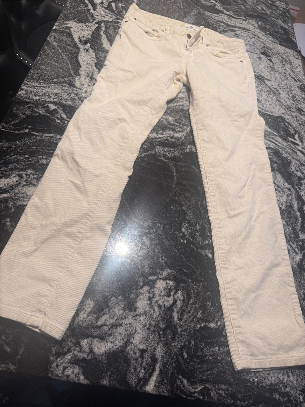 Vineyard Vines Women's Cream Straight Leg Corduroy Pants